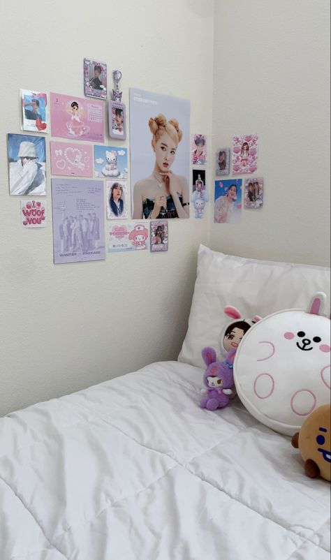 Kpop wall collage, Kpop room, kpop room decor, Kpop aesthetic, Korean aesthetic, line friends, plushies, room tour, room aesthetic, room makeover, room, Kpop collage, wall collage, sanrio, sanrio wall collage, stayc wall collage, stayc, sumin, sieun, taehyung, bts wall collage, beomgyu, soobin, yeonjun, Taehyun, huening kai, txt wall collage, tomorrow x together, tomorrow x together wall collage, j, twice, jihyo, top loader deco, deco, Korean deco, sticker deco, pastel room Cute Wall Collages For Bedroom, Korean Wall Collage, Danish Pastel Kpop Room, K Pop Wall Collage, Kpop Framed Poster, Kpop Photo Wall Ideas, Cute Kpop Bedroom, Poster Wall Collage Inspiration, Pink Kpop Room Ideas