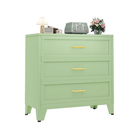 PRICES MAY VARY. 【Durable and Sturdy】: The dresser is made of steel, which is more durable, sturdy, and aesthetically pleasing compared to traditional wooden cabinets. 【Large Dresser】: The product size of the metal storage cabinet is 34.25"H x 31.5" W x 15.74 "D, which can be used in bathrooms, offices, study rooms, living rooms, kitchens, classrooms, etc. 【Easy to Assemble】: Drawer Organizer Storage is easy to assemble. Attached is an instruction manual, which only requires a screwdriver to com Green Drawer, Bedroom Drawer Organizer, Drawers Closet, Dresser Organizer, Hallway Closet, Large Dresser, Small Dresser, Dresser For Bedroom, Metal Storage Cabinets