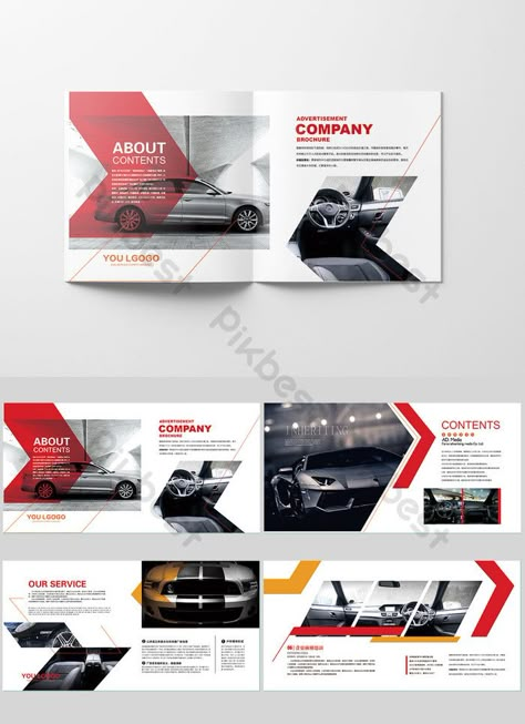 the whole set of stylish car tourist equipment brochure design and typesetting Car Design Presentation, Motor Graphic Design, Car Brochure Design Layout, Car Presentation Design, Car Catalog Design, Car Brochure Design, Catalog Design Ideas, Car Presentation, Company Brochure Design