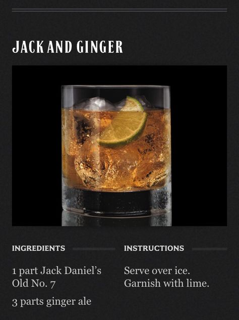 Jack Daniels Recipes, Jack Daniels Cocktails, Jack Daniels Drinks, Whiskey And Ginger Ale, Bbq Smoker Recipes, Booze Drink, Liquor Drinks, Whiskey Drinks, Mixed Drinks Recipes