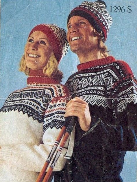 Norwegian Men, Stranded Knitting Patterns, Vintage Ski Posters, Norwegian Style, Norwegian Knitting, Mens Knit Sweater, Norwegian Sweater, Icelandic Sweaters, Nordic Sweater