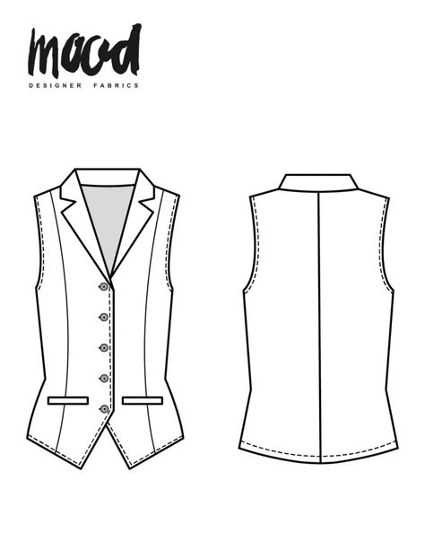 The Janet Cosplay - Free Sewing Pattern - Mood Sewciety Womens Vest Pattern, Vest Pattern Sewing, Waistcoat Pattern, Pola Lengan, Free Printable Sewing Patterns, Pattern Vest, Vest Pattern Free, Mood Sewciety, Dress Sewing Patterns Free