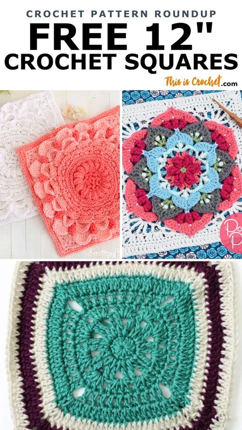 Free Crochet Square, Granny Square Patterns, Granny Square Pattern Free, Crochet Square Blanket, Crochet Granny Square Afghan, Granny Square Crochet Patterns Free, Back Post Double Crochet, Crochet Motif Patterns, Crochet Design Pattern