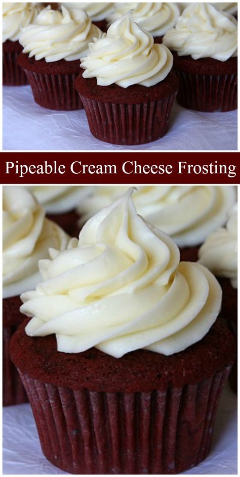 Piping Cream Cheese Icing, Diy Cream Cheese Frosting, Pipable Cream Cheese Frosting, Piping Cream Cheese Frosting, Pipeable Cream Cheese Frosting, Thick Cream Cheese Frosting, Wedding Pastries, Delicious Discoveries, Cookies And Cream Frosting