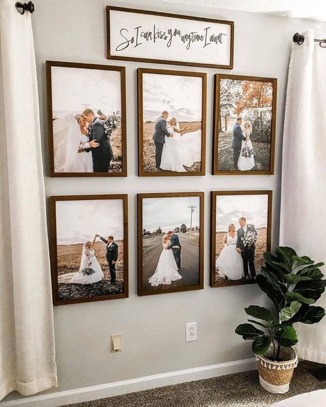 Wedding Photo Walls, Photo Wall Display, Paint Wall, Diy Paint, Decor Home Living Room, Master Bedrooms Decor, Wall Gallery, Wall Ideas, Ideas Home