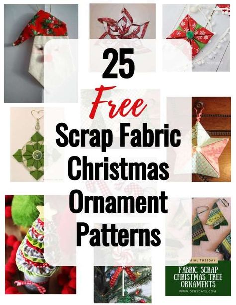 25 Free Scrap Fabric Christmas Ornament Patterns – Quilting Stuffed Fabric Christmas Ornaments, Yule Ideas, Christmas Ornament Designs, Fabric Christmas Ornament, Quilted Fabric Ornaments, Origami Christmas Ornament, Fabric Christmas Decorations, Sewn Christmas Ornaments, Christmas Decorations Sewing