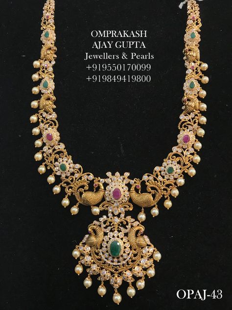 Jewellery Model, Long Haram, Neck Pieces Jewelry, Gold Jewelry Simple Necklace, Beautiful Gold Necklaces, Gold Necklace Indian Bridal Jewelry, Gold Bridal Jewellery Sets, Bridal Jewelry Collection, Gold Pendant Jewelry