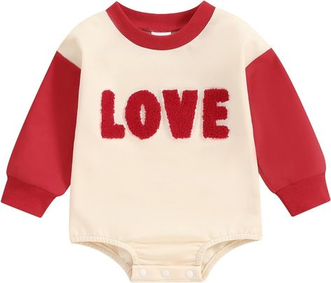 DuAnyozu My First Valentines Day Baby Boy Girl Outfit Newborn Infant Sweatshirt Romper Bubble One... | Amazon (US) Valentines Clothes, My First Valentines Day, Baby Valentines Day Outfit, Baby Valentines Outfit, Baby Valentines, First Valentines Day, Sweatshirt Romper, Valentines Day Baby, Valentine's Day Outfit