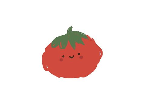 Tomato Animation, Tomato Cute Drawing, Tomato Doodle, Tomato Nails, Tomato Aesthetic, Tomato Tattoo, Cartoon Tomato, Tomato Drawing, Cute Tomato