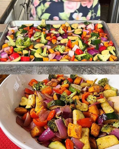 Evelyn's Recipes Roasted Vegetables With Balsamic Glaze, Roasted Vegetables With Balsamic Vinegar, Make Ahead Vegetables, Recipes With Balsamic Glaze, Ina Garten Roasted Vegetables, Italian Roasted Vegetables, Roasted Vegetables Balsamic, Balsamic Roasted Vegetables, How To Roast Vegetables