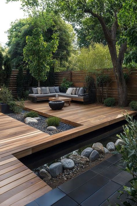 Deck Blocks, Digging Holes, Modern Backyard Landscaping, Back Garden Design, Deck Designs Backyard, Backyard Renovations, Patio Garden Design, Backyard Remodel, Have Inspiration