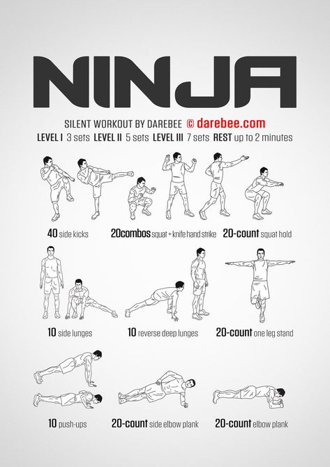 Ninja Workout Ninja Workout, Karate Training Exercises, Nerdy Workout, Hero Workouts, Ninja Moves, Fighter Workout, Squat Hold, Karate Training, Ninja Training