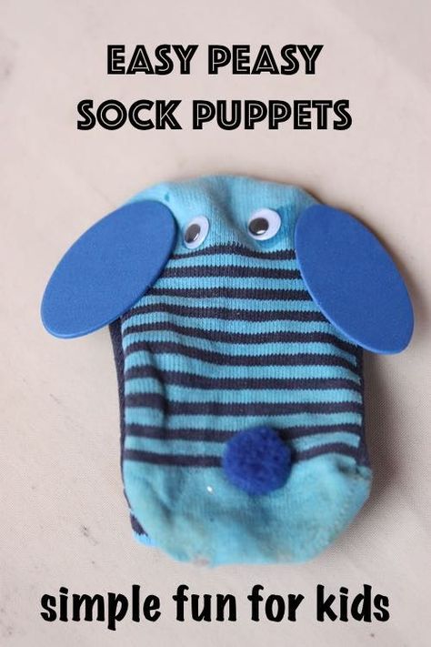 How to Make Easy Peasy Sock Puppets. Easy crafts for little fingers! Diy Sock Puppets, Sock Puppet, Toilet Roll Craft, Puppets For Kids, Puppets Diy, Sock Puppets, Sock Toys, Sock Crafts, Childrens Crafts