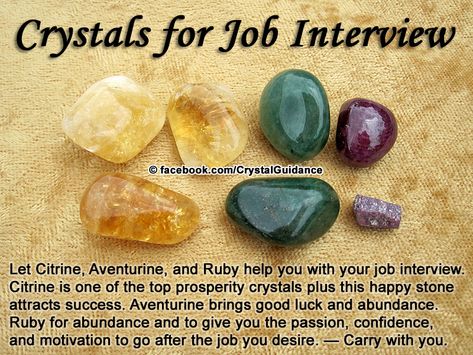 Crystals for Job Interviews Crystals To Wear, Job Interviews, Beaded Beads, Crystal Therapy, Crystal Healing Stones, Crystal Magic, Crystal Meanings, Rocks And Gems, Gem Stones