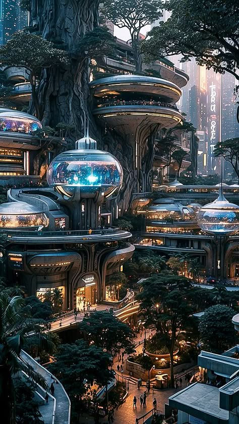 Sci Fi Village, Leaf Ward, Fictional Landscapes, Futuristic Royalty, Janaki Mandir, Underground Building, Concept Vehicles Sci Fi, Sci Fi Architecture, Fantasy House