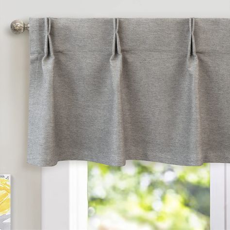 Modern Farmhouse Kitchen Window Valance, Gray Valance, Valances For Living Room, Farmhouse Window Treatments, Tie Up Curtains, Farmhouse Windows, Kitchen Valances, Valance Window Treatments, Texture Fabric