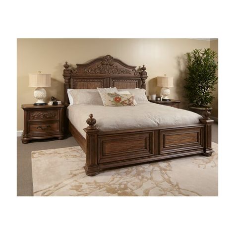 Fleur De Lis Living Alderwood Standard Bed | Wayfair Bedding Ideas Aesthetic, Traditional Bedroom Sets, Decorative Nails, Decorative Wallpaper, Wood Bed Design, Nail Decor, Bed Price, Wooden Bed Design, Queen Panel Beds