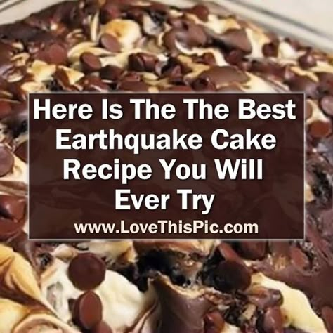 Earth Quake Cake Recipes, Cake Recipes Using Box Cake Mixes Chocolate, German Chocolate Earthquake Cake, Earthquake Cake Recipe German Chocolate, Earth Quake Cake, Earthquake Cake Recipe, Everything Cake, Earthquake Cake Recipes, Earthquake Cake