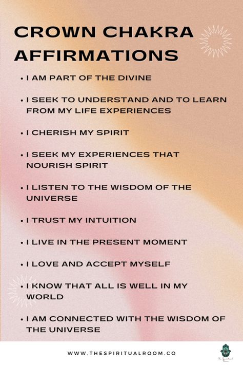 Affirmations To Connect To Higher Self, Crown Chakra Mantra, Connecting With Higher Self, Divine Feminine Mantra, Higher Self Affirmations, Nightly Affirmations, Crown Chakra Affirmation, Connect To Spirit, Spiritual Cleanse