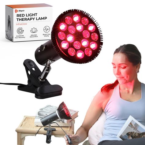 PRICES MAY VARY. RELIEVE YOUR JOINT & MUSCLE PAIN - The 660nm Infrared light therapy for pain, emitted by 9 of the 18 InfraGlow LEDs, digs deep into tissues & organs to help with inflammation & the natural repairing of your cells. HELP YOUR SKIN & TISSUES MAINTAIN STRENGTH & WELLNESS - The 850nm redlight-therapy device quickly and effectively gets absorbed by your skin, providing help with visible wrinkles & fine lines. GET BETTER SLEEP & IMPROVE YOUR MOOD - The LED healing lights of the red lam Workout Post, Red Light Bulbs, Infrared Light Therapy, Light Therapy Lamp, Chronic Pain Relief, Therapy Lamp, Red Lamp, Infrared Light, Healing Light