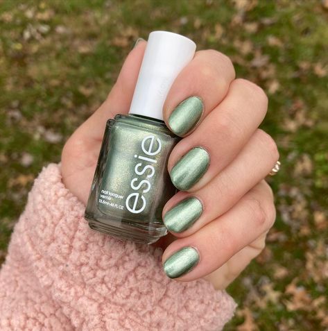 Green metallic nail polish entered the chat. We are all here for @pick.me.polish #greennails this holiday! Shop Essie Head to Mistletoe at Beyondpolish.com Essie Head To Mistletoe, Metallic Green Nails, Metallic Nail Polish, Metallic Nail, Holiday 2022, Nail Polish Brands, Luxury Holiday, Makeup Salon, Metallic Nails