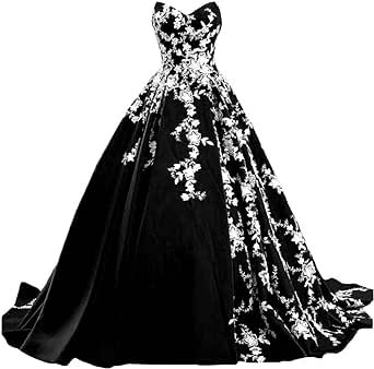 Black Satin Prom Dress, Red Ball Gowns, Gowns Black, Satin Prom Dresses, Sweetheart Wedding Dress, Black Prom Dress, Black Prom, Gothic Wedding, Satin Prom Dress