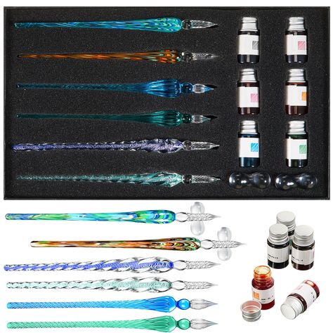 PRICES MAY VARY. Title: Zonon Glass Dipped Pen Ink Set 6 Pcs Handmade Glass Dip Pen with 6 Colorful India Ink and 2 Pen Holder Crystal Glass Signature Pen Calligraphy Glass Pen Vintage Dip Ink Pen Borosilicate Present Pen. Product Type: Categories > Office & School Supplies > Writing & Correction Supplies > Pens & Refills > Calligraphy Pens Expensive Pens, Glass Dip Pen, Glass Pen, Dip Pen Ink, Pen Calligraphy, Dip Pen, India Ink, Calligraphy Pens, Pen Refills