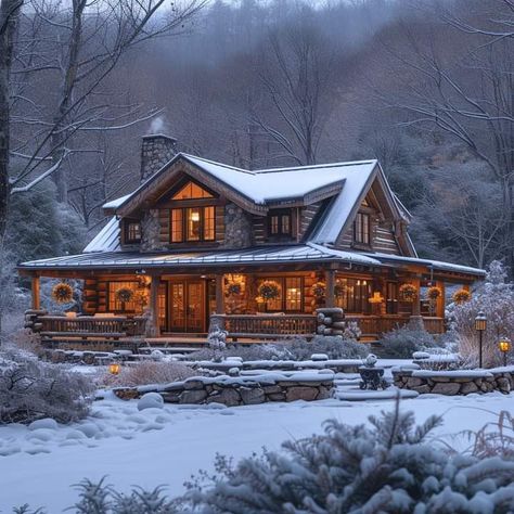 Cabin Style Homes, Log Houses, Hut House, Log Home Interiors, Log Cabin Rustic, Dream Life House, Rustic Home Design, Log Cabin Homes, Barn Style House