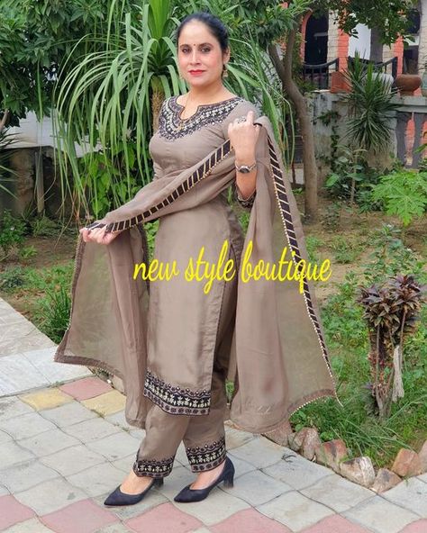 newstyleboutique on Instagram: "Newstyleboutunique  offers #exquisite  #outfits for women who value versatility, #style and #design  #handwork . we  can customized  this in any clr  combination #partywear #wedding For inquiries : Call/Text/Whatsapp 9814363836 #punjabivideo #punjabi #punjabimodel #dresses #punjabisuits #punjabicouples #punjabiwedding #chandigarh #dresses #punjabijutti #sardar #sardarni #onlysuit #fashion #wedding #indianwedding #chooda #mehandi #punjaban #jatti #jatt #punjabimar New Punjabi Suit Design 2024, Handwork Suits Design, Machine Embroidery Suits Punjabi, Punjabi Dress Design, Punjabi Suit Neck Designs, Plain Suit, Punjabi Boutique, Punjabi Models, Handmade Vest