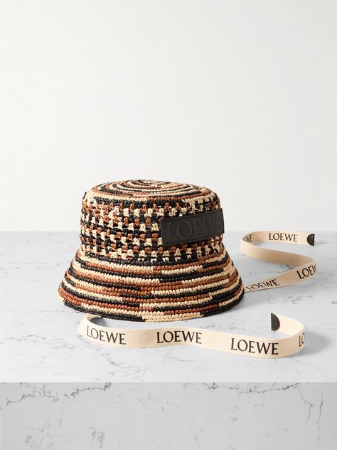 Loewe + Paula's Ibiza Logo-embroidered Raffia-blend Bucket Hat In Beige | ModeSens Raffia Hats, Raffia Bucket Hat, Loewe Paula's Ibiza, Loewe Logo, Raffia Sun Hat, Designer Hair Accessories, Raffia Hat, Eyewear Shop, Flat Dress Shoes