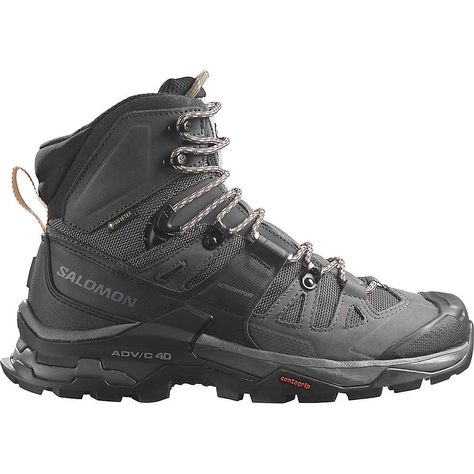 Salomon Women's Quest 4 GTX Boot - 9.5 - Magnet / Black / Sun Kiss Gore Tex Hiking Boots, Pie Plano, Backpacking Boots, Leather Hiking Boots, Womens Hiking Shoes, Hiking Boots Women, Hiking Boot, Walking Boots, Hiking Women