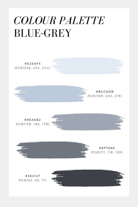 Bedroom Colour Palette Grey, Blue Grey Neutral Color Palette, Grey Blue Pallete Color, Greyish Blue Color Palette, Colour Palette Grey Blue, Blue Painting Codes Bloxburg, Discord Role Color Palette, Rgb Colour Palette, Aesthetic Color Palettes Hex Codes Goodnotes