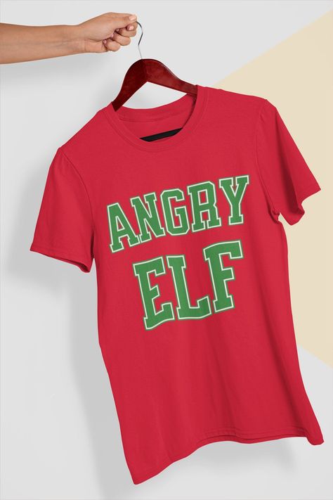 Angry Elf, Elf T Shirt, Elf Shirt, Holiday Attire, Christmas Tshirt, Yoga Tank Tops, Funny Christmas Shirts, Holiday Shirt, Holiday Wardrobe