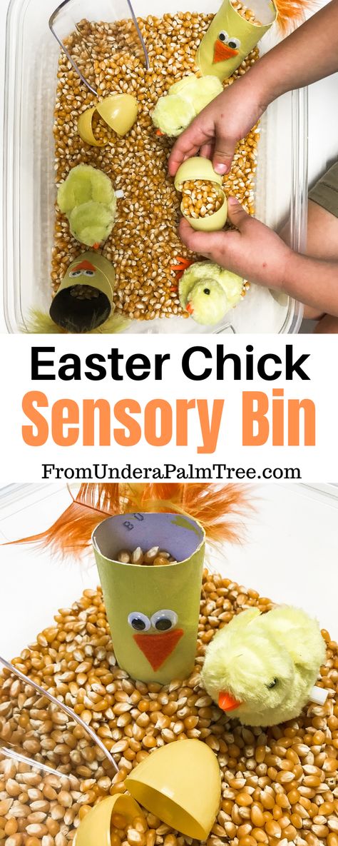 Easter Sensory For Toddlers, Easter Preschool Sensory Bin, Toddler Spring Sensory Bin, Easter Ece Ideas, Easter Curriculum For Toddlers, Plastic Egg Sensory Bin, Easter Sensory Bin Preschool, Easter Sensory Activities For Preschool, Easter Baby Activities