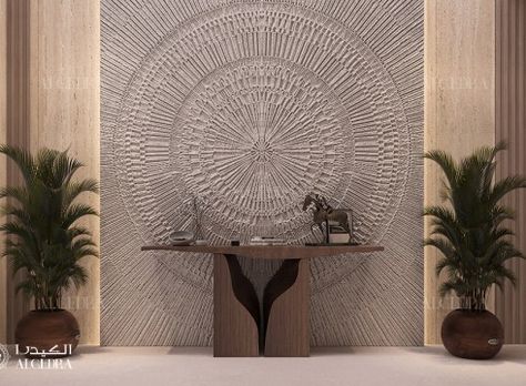 Entrance Design Dubai Marble Wall Design Luxury Entrance, Console Wall Design Modern, Luxury Hallway Design, Lobby Design House Entrance, Company Entrance Design, Foyer Area Design Entrance Luxury, Entry Lobby Design Entrance, Home Entrance Wall Design, Luxury Feature Wall Design