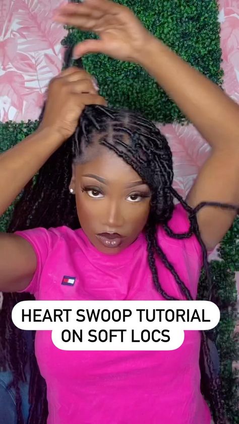 Soft Locs Hairstyles Ideas Bun, Soft Loc Updo Styles, Soft Locs Bun, Space Buns Locs, Ways To Style Soft Locs, Peekaboo Soft Locs, Indie Locs, Cute Tutorial, Loc Updo