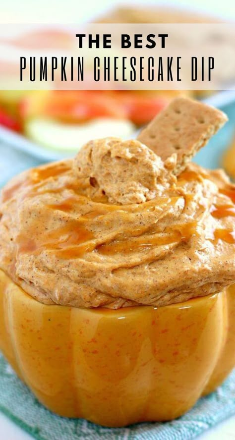 Caramel Pumpkin Cheesecake Dip, Caramel Pumpkin Cheesecake, Pumpkin Bake, Halloween Food For Adults, Pumpkin Cheesecake Dip, Cheesecake Pumpkin, Quick Appetizer, Caramel Pumpkin, No Bake Pumpkin