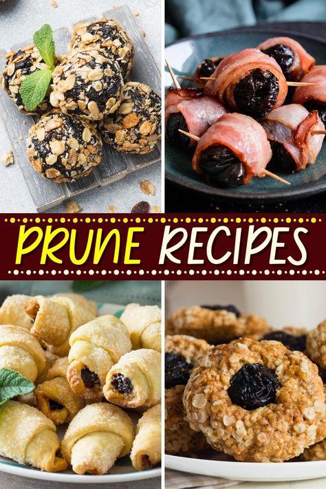 Prune Recipes Recipes With Prune Juice, Pitted Prunes Recipes, Prune Cookies Recipes, Prune Recipes Desserts, Stewed Prunes Recipes, Recipes Using Prunes, Prune Dessert Recipes, Prune Recipes Healthy, Recipes With Prunes