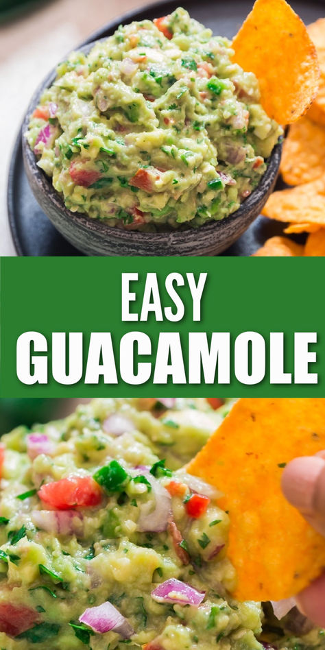 guacamole with nacho chips Easy Guacamole Dip, Homemade Guacamole Recipe, Easy Homemade Salsa, Guacamole Recipe Easy, Salsa Guacamole, Guacamole Dip, Sweet Potato Tacos, Homemade Salsa Recipe, Best Guacamole Recipe