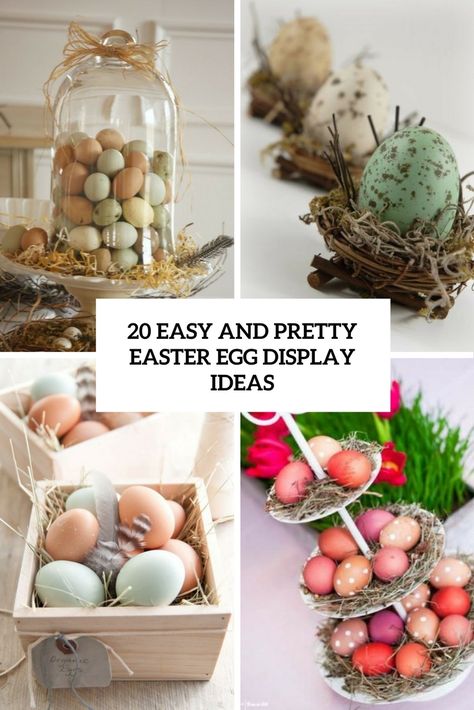 easy and pretty easter egg display ideas cover Easter Egg Display Ideas, Egg Display Ideas, Cool Easter Eggs, Easter Egg Party, Confetti Eggs, Blown Eggs, Egg Display, Creative Easter Eggs, Easter Egg Dye