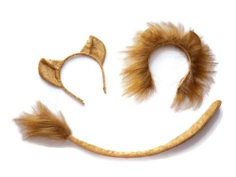 Lion and liones headbands and tails.  These headbands look very realistic because of fitting colors and materials.  In this listing you can get: lion ears with a mane on a headband, liones ears without a mane on a headband and a tail. We sell Lion and Liones sets. The sets include 1 headband (lion or lioness) and one tail.  The tail attaches with a safety pin.  Size: The metal headband fits for children and adults.   Lion and lioness sets are going with a tail 18 inches long.  You can buy tails Lion Ears Diy, Lion Costume Women, Lion Ears Headband, Lion Headband, Costume Lion, Lion Halloween Costume, Lion Halloween, Lion Dress, Lion Ears