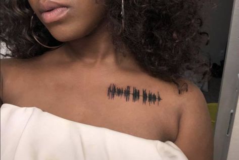 "Her voice will forever be across my heart." Voice Memo Tattoo, Voice Tattoo, Voice Message, Vocal Range, Her Voice, Tattoo Sticker, Heart Tattoo, New Tattoos, I Tattoo