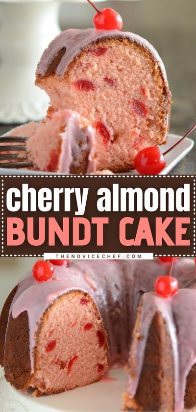 While most people may use strawberries for a red dessert idea, this recipe is a fun change! Filled with fruit and topped with a sweet glaze, this Valentine's Day cake is cherry overload in the best� More Almond Bundt Cake Recipes, Cherry Almond Bundt Cake, Almond Bundt Cake, Easy Bundt Cake Recipes, Bundt Cake Recipes, Cherry Glaze, Easy Bundt Cake, Sweet Glaze, Bundt Cake Recipe