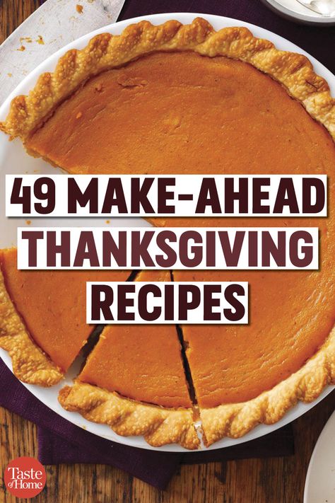 49 Make-Ahead Thanksgiving Recipes Thanksgiving Food Sides, Easy Thanksgiving Recipes, Best Thanksgiving Recipes, Holiday Dishes, Thanksgiving Dinner Recipes, Decorações Com Comidas, Seasonal Cooking, Thanksgiving Cooking, Recipes Thanksgiving