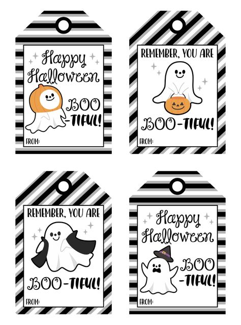 Halloween Gift Tags For Kids, Halloween Treat Tags Free Printable, Halloween Treat Bag Tags Free Printable, Halloween Tags Printables Free, Halloween Gift Tags Printable Free, Free Halloween Gift Tags, Halloween Labels Free, Halloween Treat Gifts, Bootiful Halloween