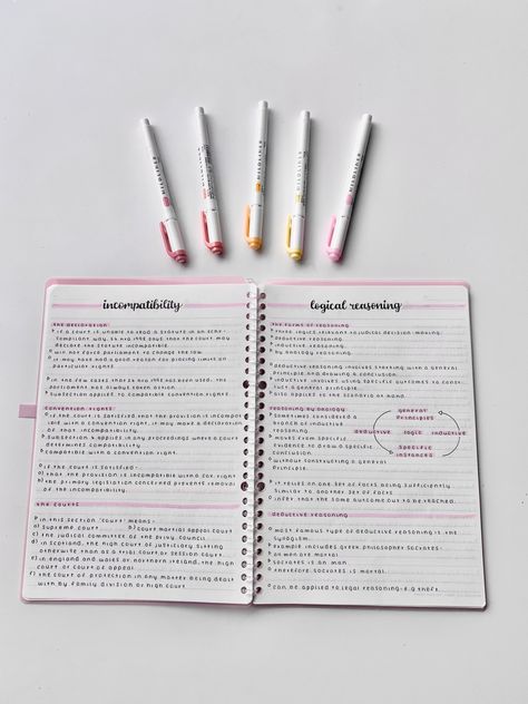 Pink study notes aesthetic inspiration Note Study Ideas, Aesthetic Notes Definitions, Notes With Mildliners, Note Inspo Study Inspiration, Aesthetic Writing Notes Ideas, Study Notes Motivation, Aesthetic Studying Notes, Notebook Writing Ideas Note, School Revision Aesthetic