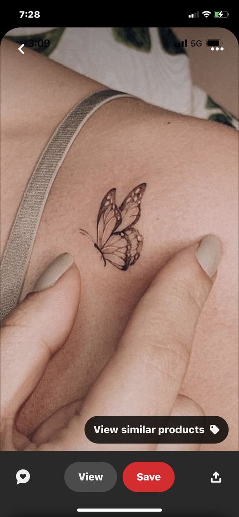 Deer Butterfly Tattoo, Deer And Butterfly Tattoo, Butterfly Landing Tattoo, Landing Butterfly Tattoo, Butterfly Landing On Flower Tattoo, Tm Tattoo, Side Butterfly Tattoo, Butterfly Landing, Hand Tattoo