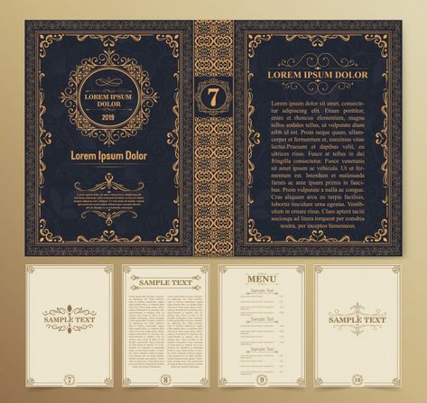 Vintage book layouts and design Premium ... | Free Vector #Freepik #freevector #freevintage #freemenu #freefloral #freecertificate Book Designs Layout, Book Cover Design Template Layout, E-book Design, E Book Design Layout, Art Book Layout, Vintage Layout Design, Book Template Design, Vintage Book Cover Design, Vintage Book Design