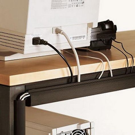 cable management space saving ideas to get organized in office Hide Cords, Office Organization At Work, Hide Wires, Decor Ikea, Trendy Sewing, 아파트 인테리어, Cord Management, Office Furniture Modern, Cord Organization