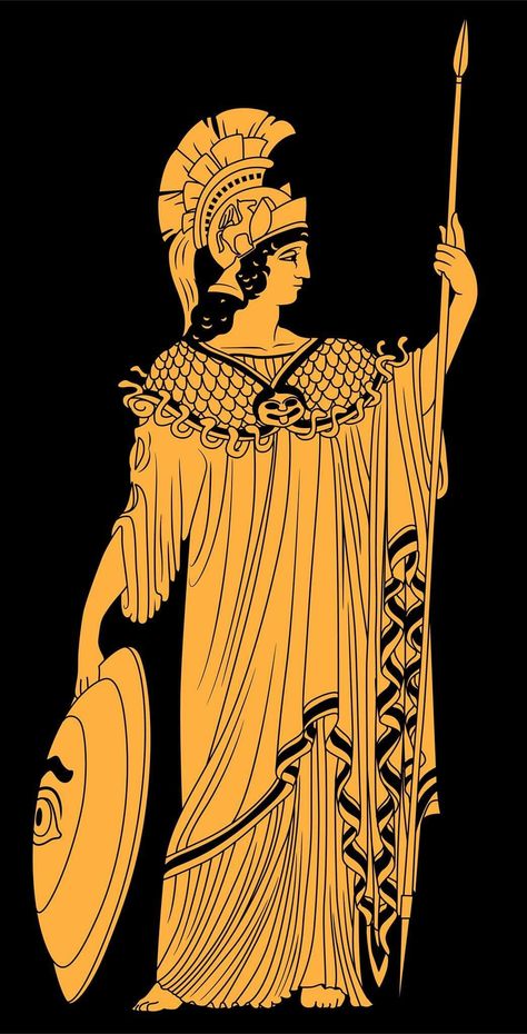 Ancient Greek Art Drawing, Ancient Greek Drawing, Greek Drawing, Greek Pottery, Ancient Greek Art, Athena Goddess, Greek And Roman Mythology, Greek Mythology Art, Roman Art